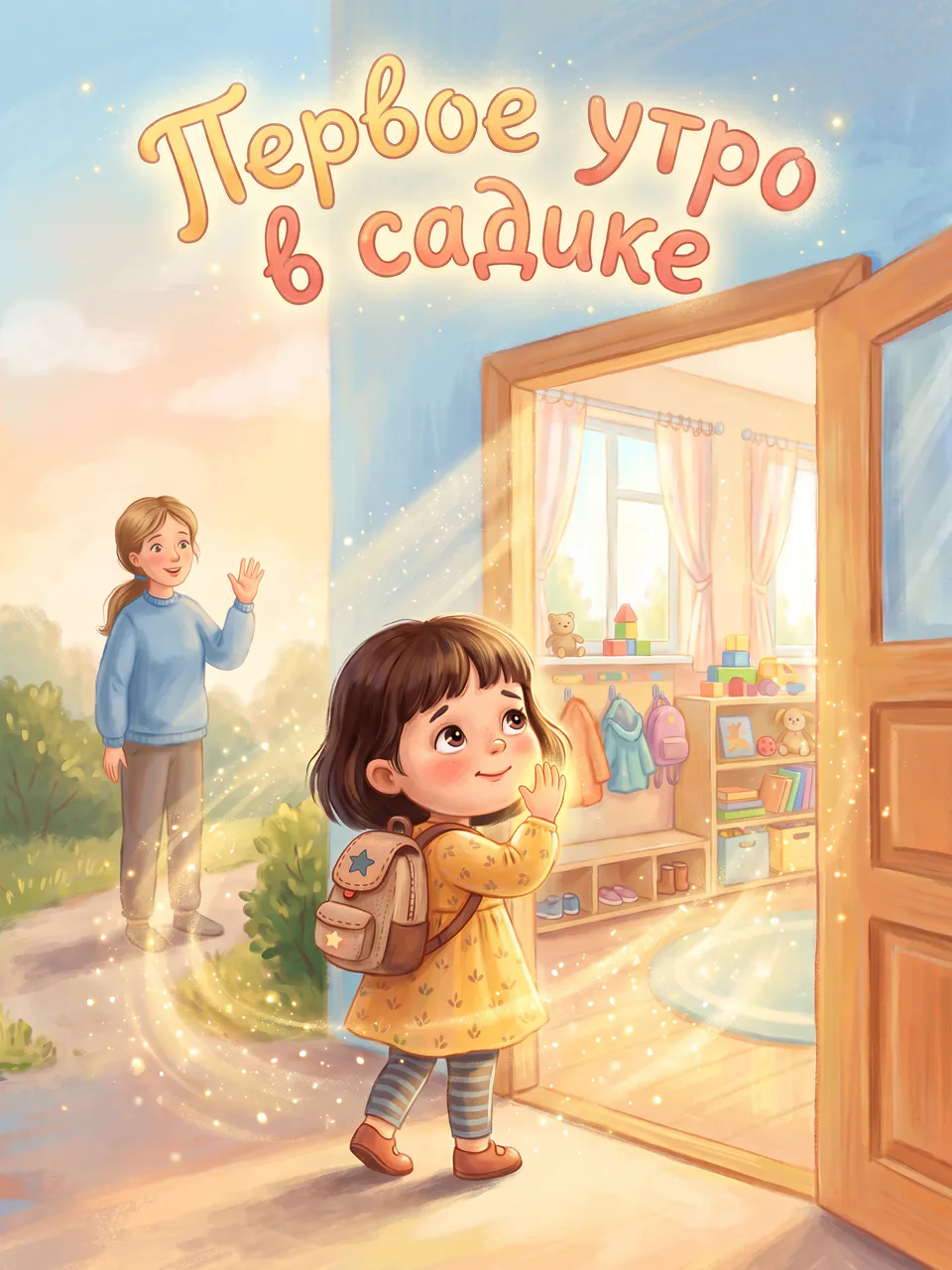 Обложка сказки «Первое утро в садике»