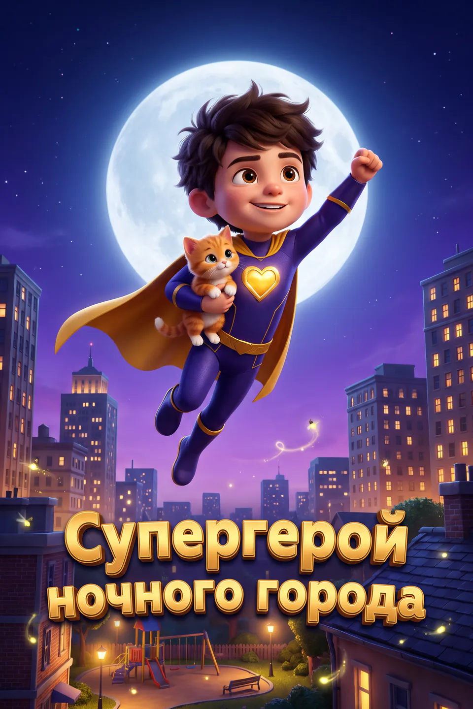 Постер мультфильма «Супергерой ночного города»